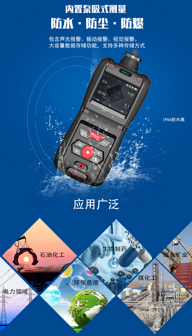 便攜泵吸式頻那酮(甲基叔丁基酮)氣體檢測報警儀