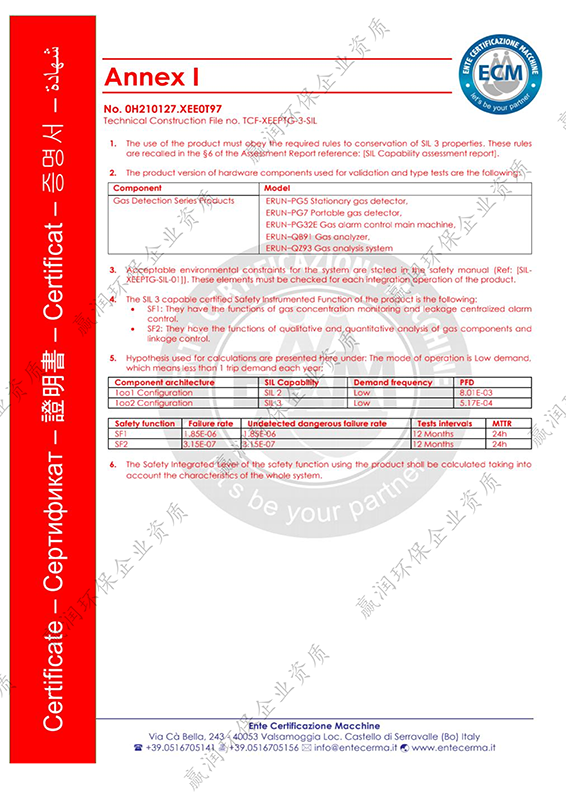 西安贏潤(rùn)環(huán)?？萍技瘓F(tuán)有限公司獲得“SIL證書認(rèn)證”SIL證書認(rèn)證
